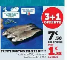 Super U U - truite portion filiere offre