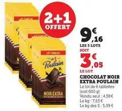 Hyper U Poulain - chocolat noir extra offre