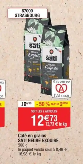 Cora x Carrefour Café en grains SATI HEURE EXQUISE offre