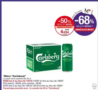 Monoprix Carlsberg Bière offre