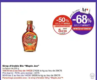 Monoprix Maple Joe Sirop d’érable Bio offre