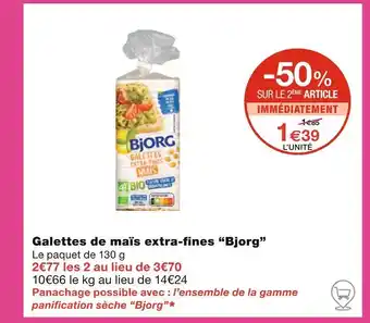 Monoprix Bjorg Galettes de maïs extra-fines offre