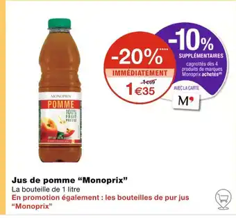 Monoprix Monoprix Jus de pomme offre
