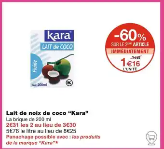 Monoprix Kara Lait de noix de coco offre