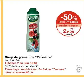 Monoprix Teisseire Sirop de grenadine offre