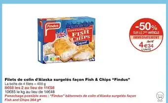 Monoprix Findus Filets de colin d’Alaska surgelés façon Fish & Chips offre