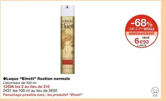 Monoprix Elnett Laque fixation normale offre