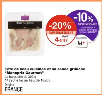 Monoprix Monoprix Gourmet Tête de veau cuisinée et sa sauce gribiche offre