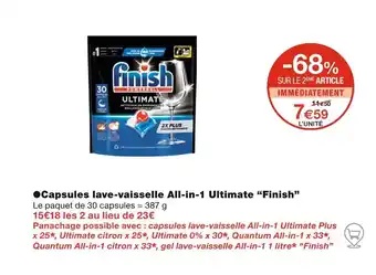 Monoprix Finish ● Capsules lave-vaisselle All-in-1 Ultimate offre