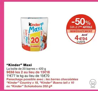 Monoprix “Kinder” Maxi offre