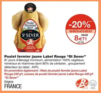 Monoprix Poulet fermier jaune Label Rouge offre