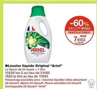 Monoprix Ariel ●Lessive liquide Original offre