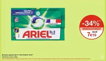 Monoprix Ariel ●Lessive capsules All-in-1 Pods Original offre