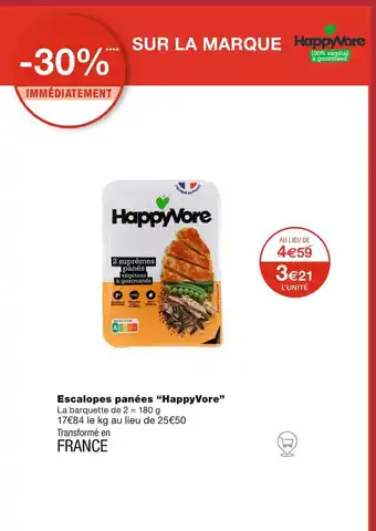 Monoprix HappyVore Escalopes panées offre