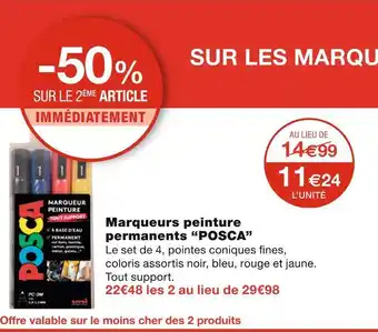 Monoprix POSCA Marqueurs peinture permanents offre