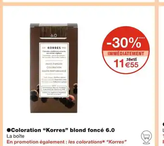 Monoprix Korres Coloration blond foncé 6.0 offre