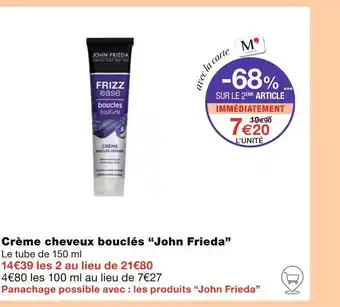 Monoprix John Frieda Crème cheveux bouclés offre