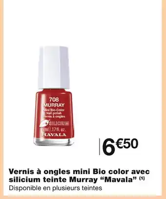 Monoprix Mavala Vernis à ongles mini Bio color avec silicium teinte Murray (1) offre