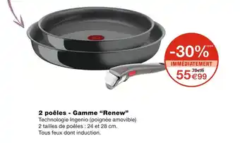 Monoprix Tefal 2 poêles - Gamme “Renew” offre