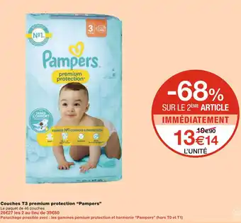 Monoprix Pampers Couches T3 premium protection offre