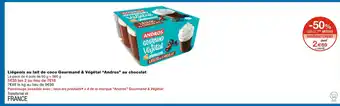 Monoprix Andros Liégeois au lait de coco Gourmand & Végétal au chocolat offre