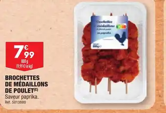 ALDI BROCHETTES DE MÉDAILLONS DE POULET(C) offre