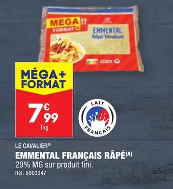 ALDI EMMENTAL FRANÇAIS RAPÉ offre