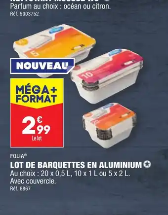LOT DE BARQUETTES EN ALUMINIUM