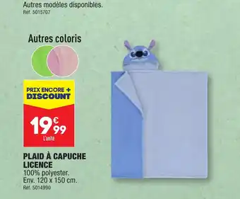 ALDI PLAID À CAPUCHE LICENCE offre