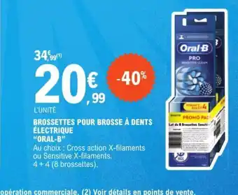 E.Leclerc BROSSETTES POUR BROSSE À DENTS ÉLECTRIQUE offre