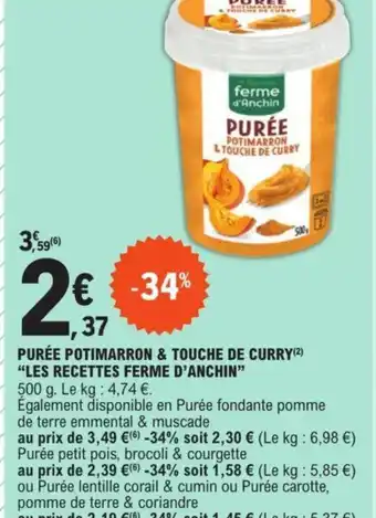 E.Leclerc PURÉE POTIMARRON & TOUCHE DE CURRY(2) offre