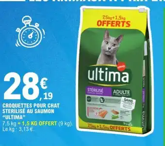 E.Leclerc CROQUETTES POUR CHAT STERILISÉ AU SAUMON offre