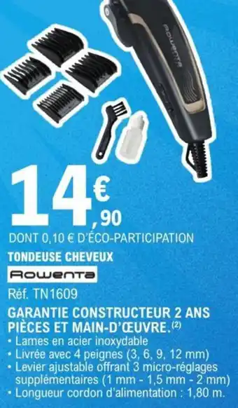 E.Leclerc GARANTIE CONSTRUCTEUR 2 ANS PIÈCES ET MAIN-D'ŒUVRE. (2) offre