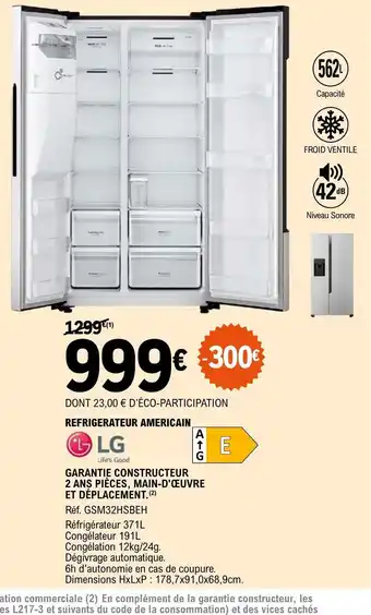 E.Leclerc GARANTIE CONSTRUCTEUR 2 ANS PIÈCES, MAIN-D'ŒUVRE ET DÉPLACEMENT. (2) offre