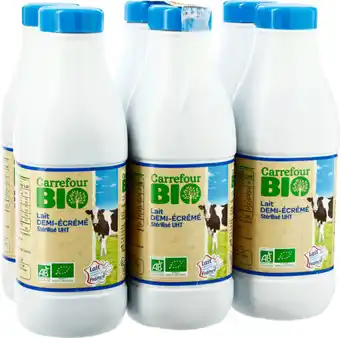 Carrefour CARREFOUR BIO Lait U.H.T. Demi-écrémé offre