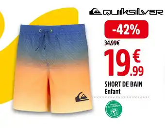 Intersport QUIKSILVER SHORT DE BAIN Enfant offre