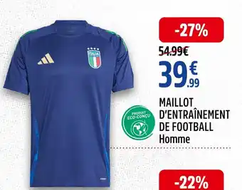 Intersport adidas MAILLOT D’ENTRAÎNEMENT DE FOOTBALL Homme offre