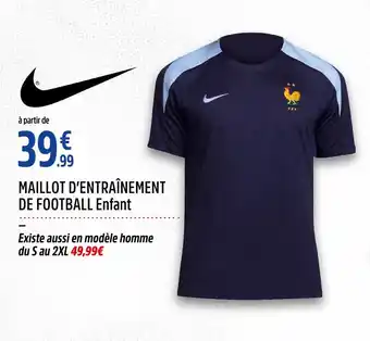 Intersport Nike MAILLOT D’ENTRAÎNEMENT DE FOOTBALL Enfant offre