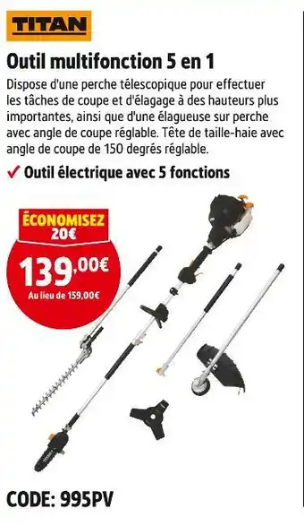 Screwfix TITAN Outil multifonction 5 en 1 offre