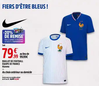 Intersport FFF MAILLOT DE FOOTBALL ÉQUIPE DE FRANCE Homme offre