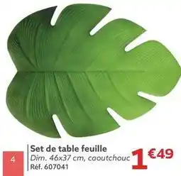 Gifi Set de table feuille offre