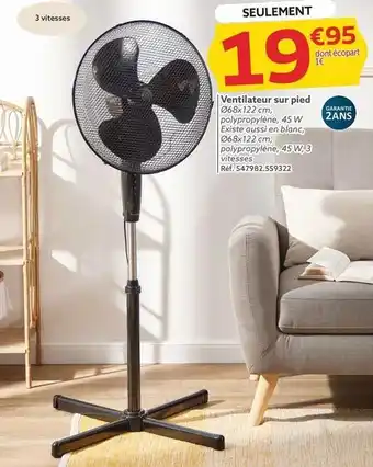 Gifi Ventilateur sur pied offre