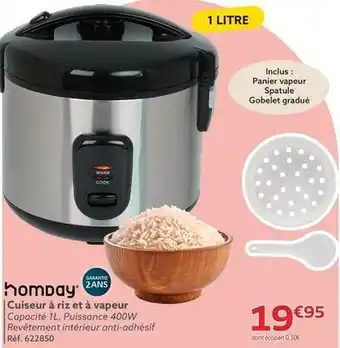 Homday - cuiseur à riz et à vapeur