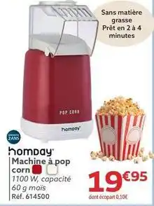Gifi Homday - machine à pop corn offre