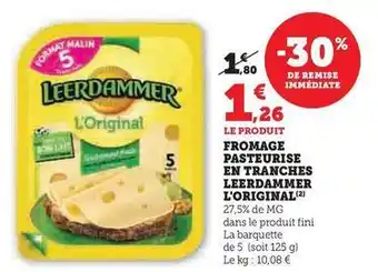 U Express Leerdammer - fromage pasteurise en tranches l'original offre