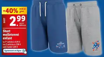 Lidl Short molletonne enfant offre