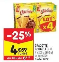 Leader Price Lu - cracotte chocolat offre