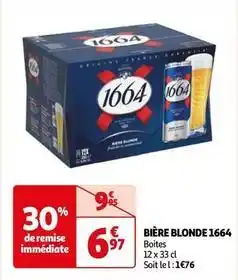 Auchan Kronenbourg - bière blonde 1664 offre