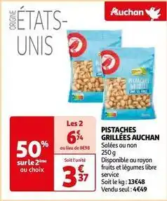 Auchan Auchan - pistaches grillées offre