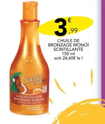 Stokomani Soleil des îles L’HUILE DE BRONZAGE MONOÏ SCINTILLANTE offre